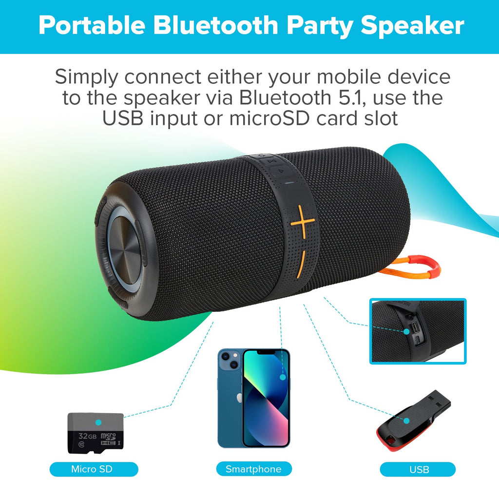 Maplin Portable Bluetooth V5 Party Speaker - TOYFACTORY