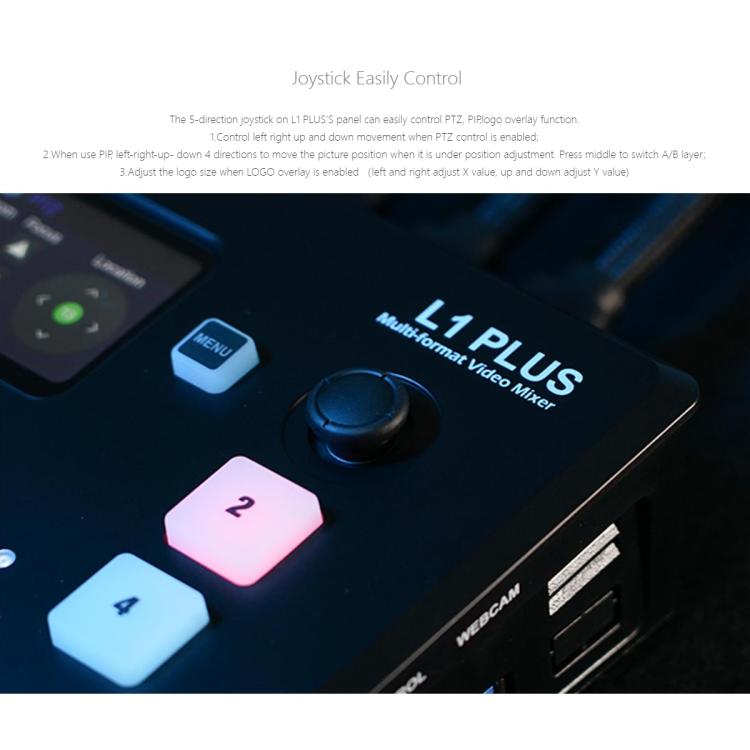 FEELWORLD L1 PLUS Multi-camera Video Mixer Switcher Touch Screen PTZ Control USB3.0 Fast Streaming Switcher (EU Plug)