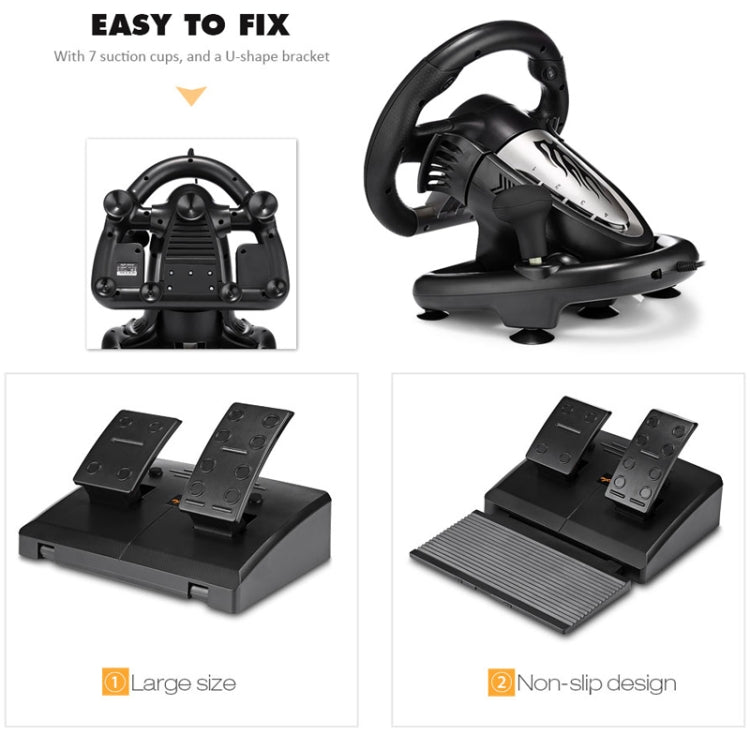 PXN-V3 Racing Game Steering Wheel for PC / PS3 / 4 / xbox one / switch, For PC / PS3 / 4 / xbox one / switch - TOYFACTORY