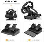 PXN-V3 Racing Game Steering Wheel for PC / PS3 / 4 / xbox one / switch, For PC / PS3 / 4 / xbox one / switch - TOYFACTORY