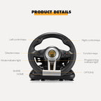 PXN-V3 Racing Game Steering Wheel for PC / PS3 / 4 / xbox one / switch, For PC / PS3 / 4 / xbox one / switch - TOYFACTORY