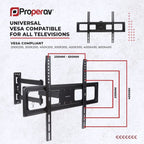 ProperAV TV Wall Bracket (37" - 70" / 35kg Capacity / VESA Max. 600x400) - Black - TOYFACTORY