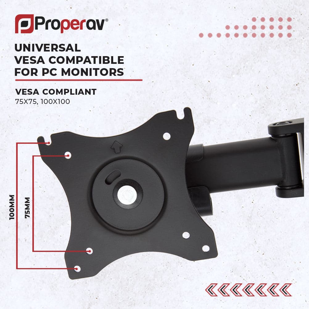 ProperAV Desk Monitor Mount 17" - 34" Swing Arm VESA Max 100x100 - TOYFACTORY