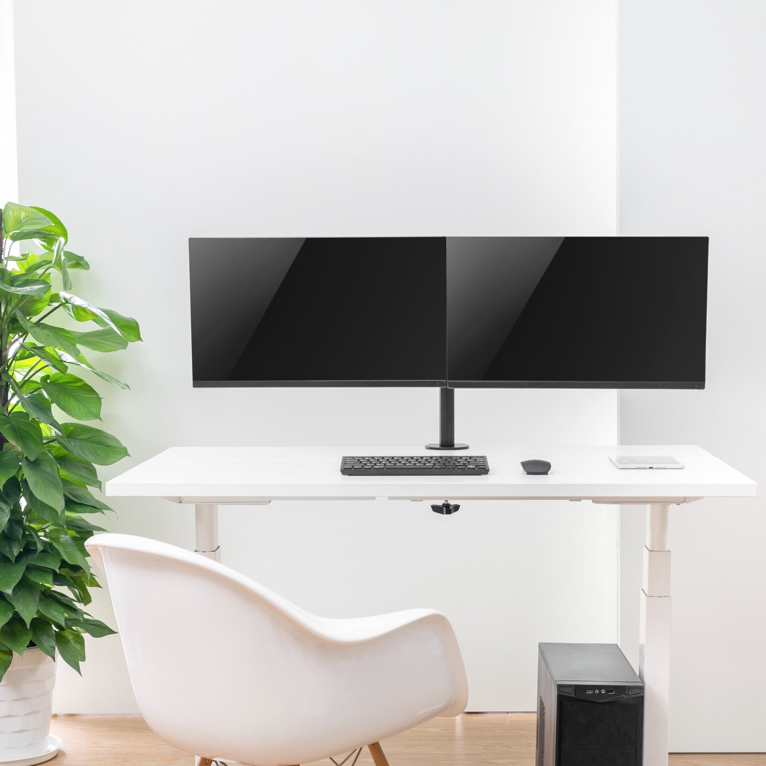 ProperAV Desk Monitor Mount 17" - 32" Dual Swing Arm VESA Max 100x100 - TOYFACTORY