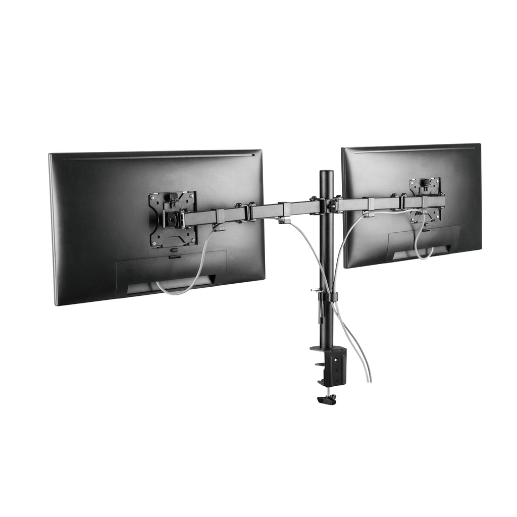 ProperAV Desk Monitor Mount 17" - 32" Dual Swing Arm VESA Max 100x100 - TOYFACTORY