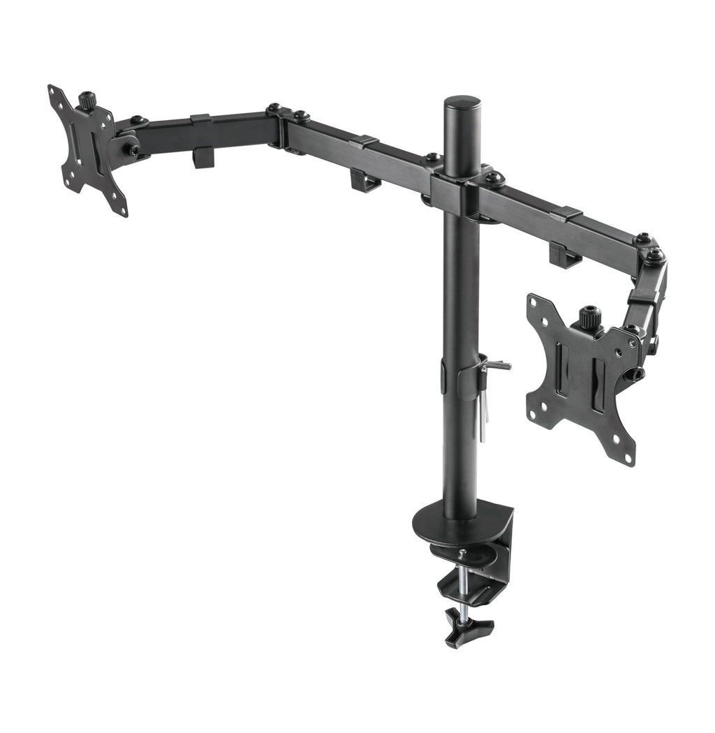 ProperAV Desk Monitor Mount 17" - 32" Dual Swing Arm VESA Max 100x100 - TOYFACTORY