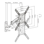 ProperAV TV Wall Bracket (23" - 55" / 23kg Capacity / VESA Max. 400x400) - Black - TOYFACTORY