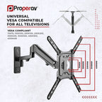 ProperAV TV Wall Bracket (23" - 55" / 23kg Capacity / VESA Max. 400x400) - Black - TOYFACTORY