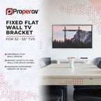 ProperAV Flat TV Wall Bracket (32" - 55" / 40kg Capacity / VESA Max. 400x400) - Black - TOYFACTORY
