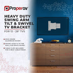 ProperAV TV Wall Bracket (13" - 28" / 15kg Capacity / VESA Max. 100x100) - TOYFACTORY