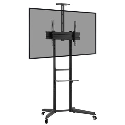 ProperAV Mobile TV Trolley Stand on Wheels for 37" - 70" Screens (50kg Capacity / VESA Max. 400x600) - TOYFACTORY