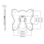 ProperAV Flat TV Wall Bracket (23" - 43" / 25kg Capacity / VESA Max. 200x200) - Black - TOYFACTORY