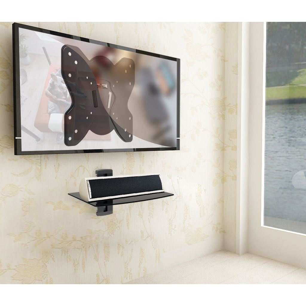 ProperAV Flat TV Wall Bracket (23" - 43" / 25kg Capacity / VESA Max. 200x200) - Black - TOYFACTORY
