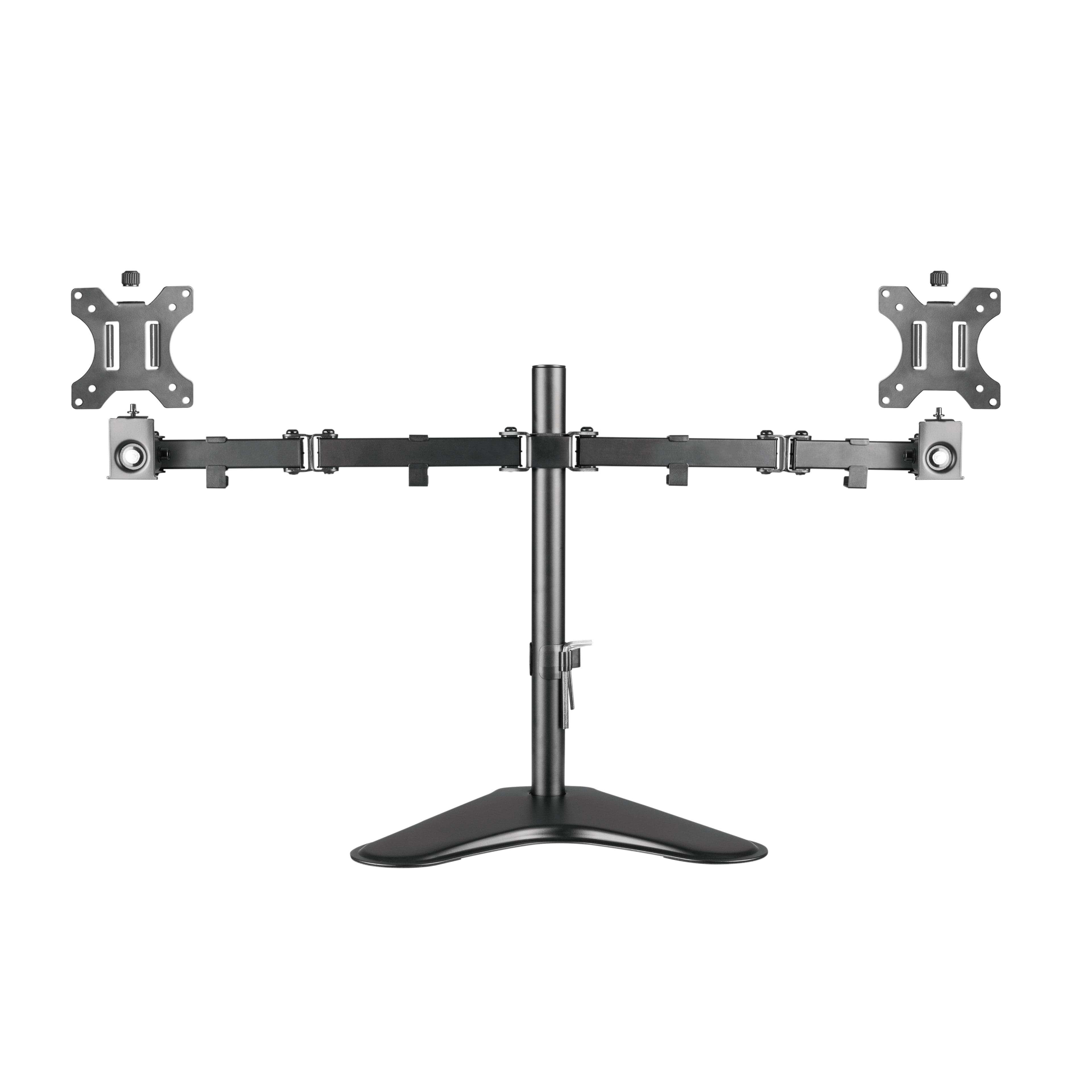 ProperAV Desk Monitor Mount 17" - 34" Dual Swing Arm Freestanding Base VESA Max 100x100 - TOYFACTORY