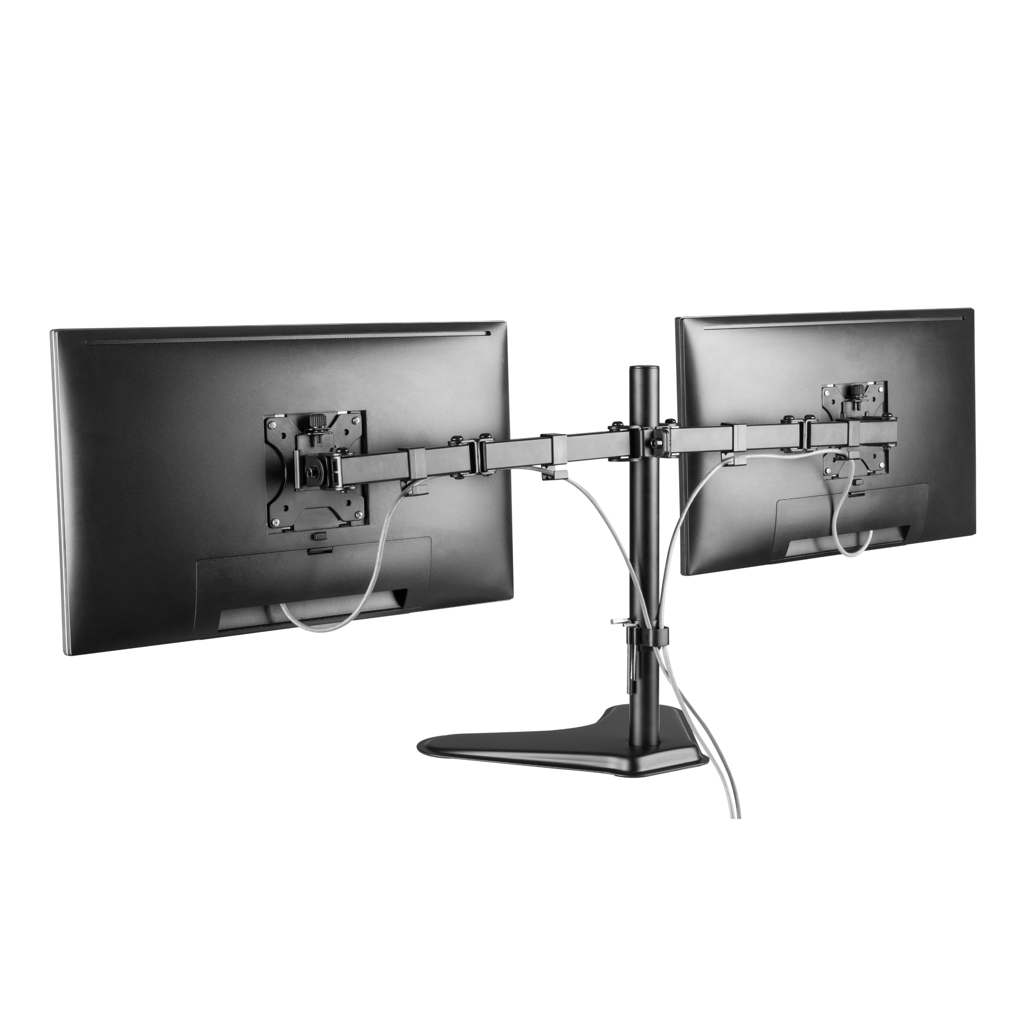 ProperAV Desk Monitor Mount 17" - 34" Dual Swing Arm Freestanding Base VESA Max 100x100 - TOYFACTORY