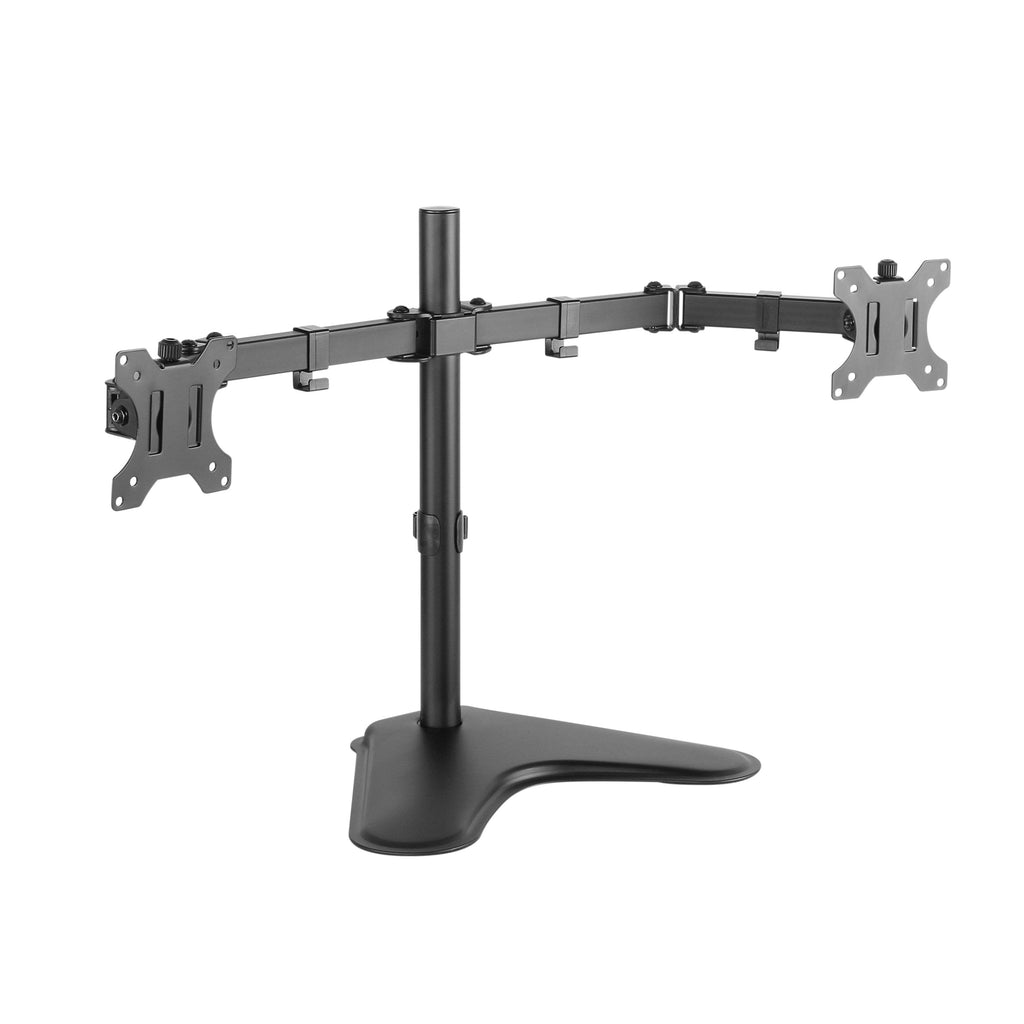 ProperAV Desk Monitor Mount 17" - 34" Dual Swing Arm Freestanding Base VESA Max 100x100 - TOYFACTORY