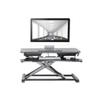 ProperAV Two Tier Worktop Stand Up Desk Converter with Gas Spring Lift & Variable Height Settings - Black - TOYFACTORY