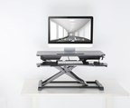 ProperAV Two Tier Worktop Stand Up Desk Converter with Gas Spring Lift & Variable Height Settings - Black - TOYFACTORY