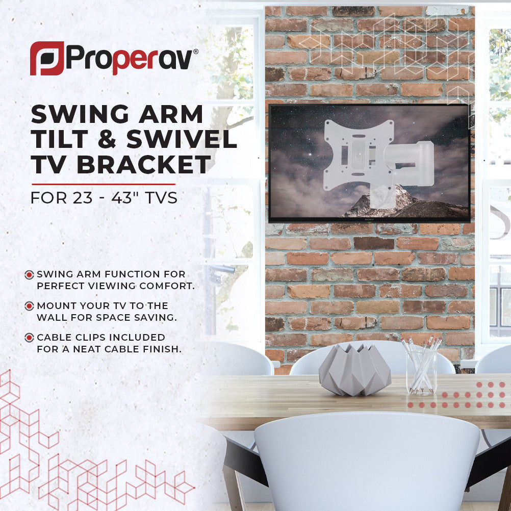 ProperAV TV Wall Bracket (23" - 43" / 30kg Capacity / VESA Max. 200x200) - TOYFACTORY