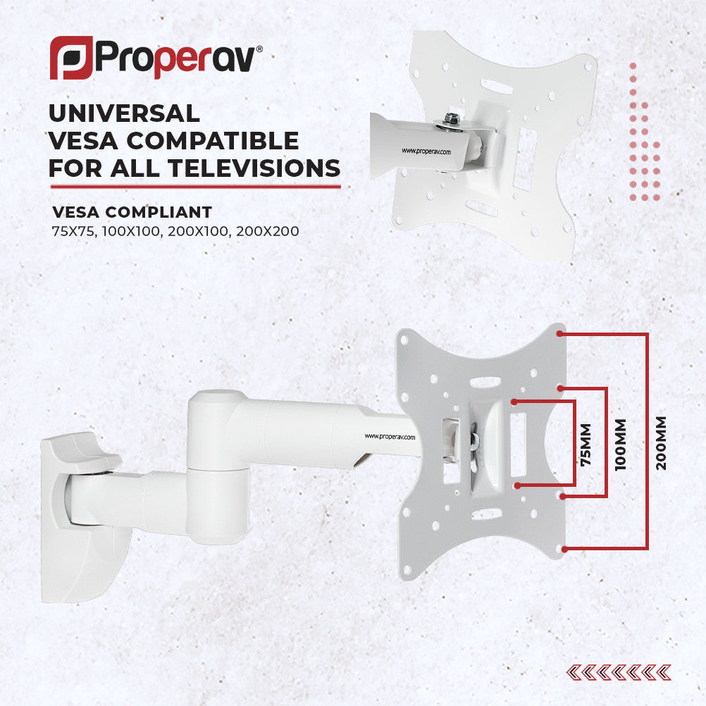 ProperAV TV Wall Bracket (23" - 43" / 30kg Capacity / VESA Max. 200x200) - TOYFACTORY