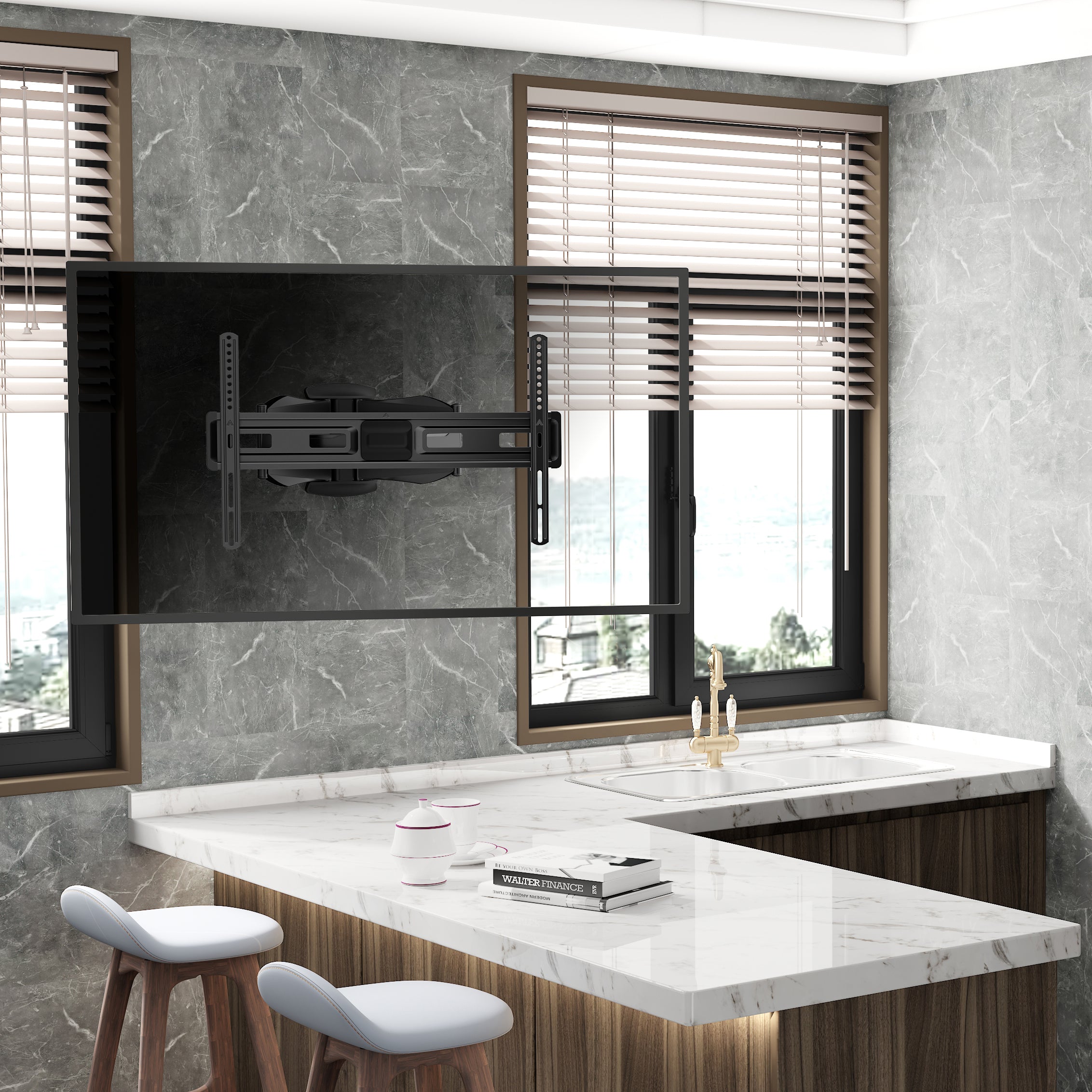 ProperAV TV Wall Bracket (37" - 75" / 45kg Capacity / VESA Max. 600x400) - Black - TOYFACTORY