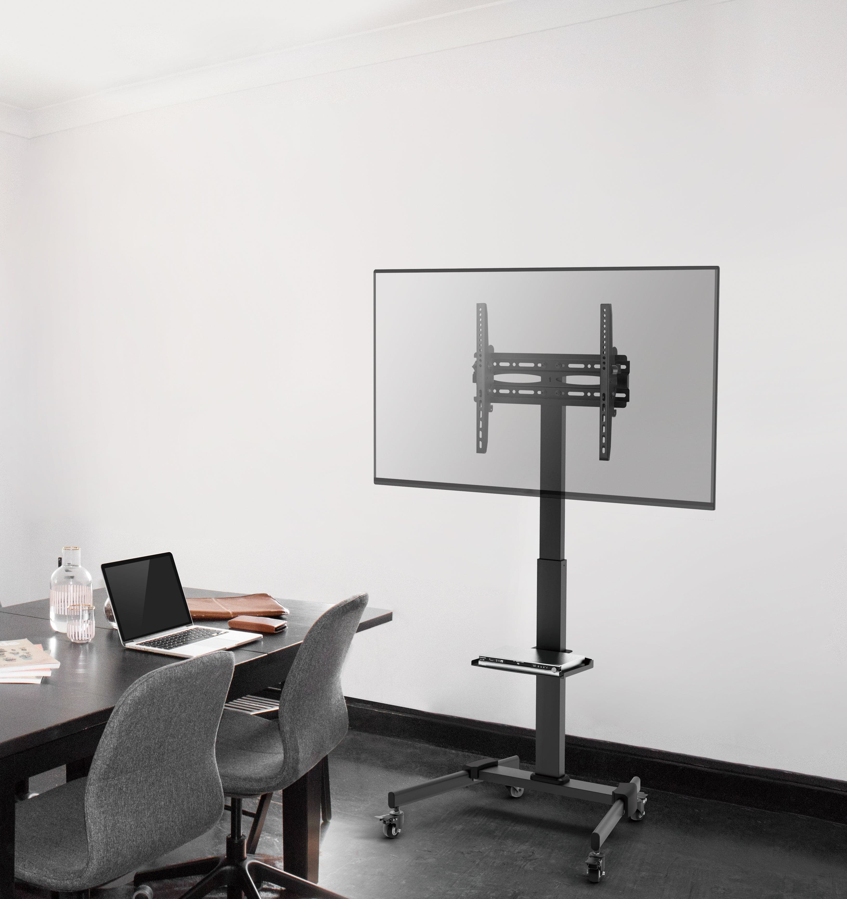 ProperAV Mobile TV Trolley Stand on Wheels for 32" - 55" Screens (35kg Capacity / VESA Max. 400x400) - TOYFACTORY