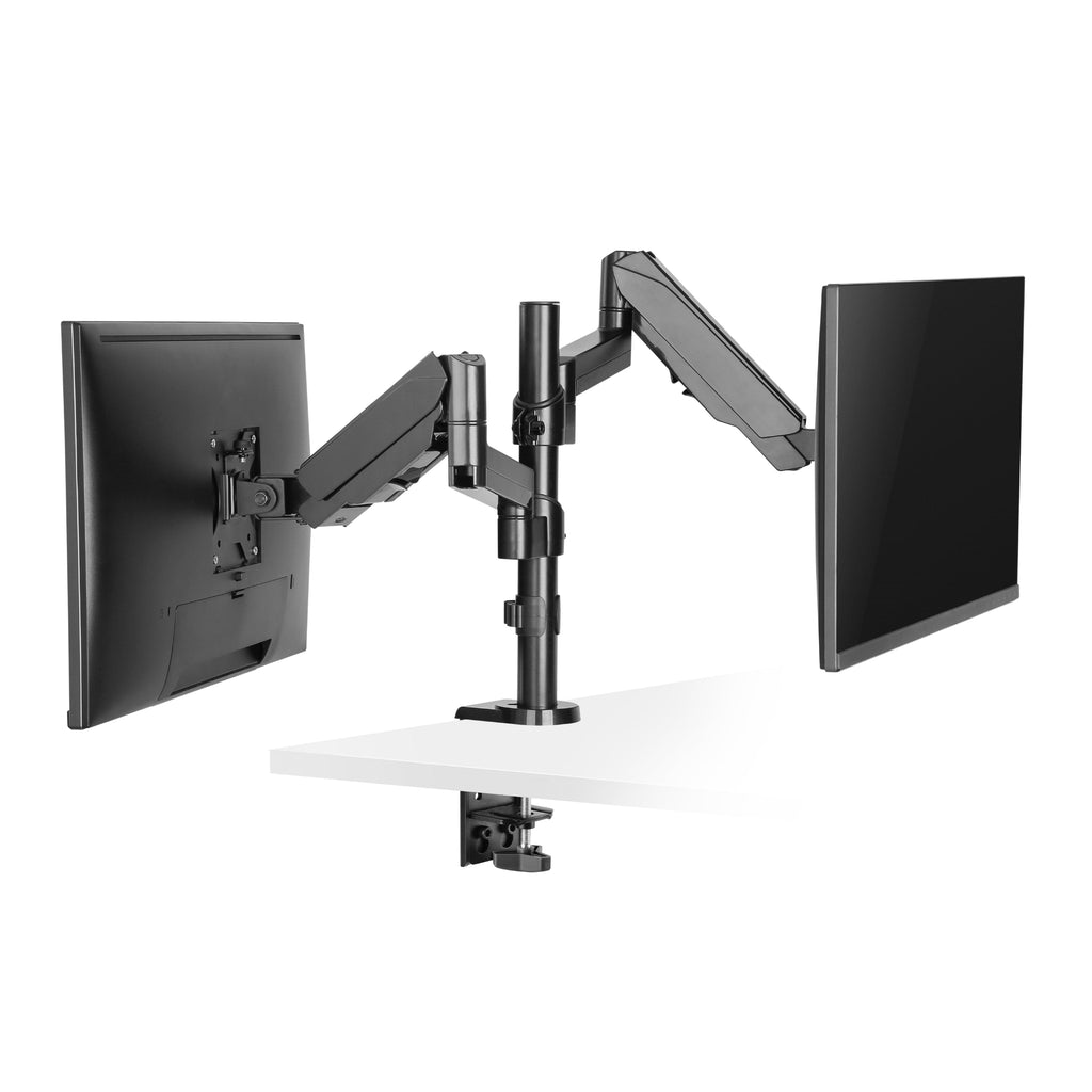 ProperAV Desk Monitor Mount 17" - 32" Extra Height Dual Articulated Swing Arm VESA Max 100x100 - TOYFACTORY
