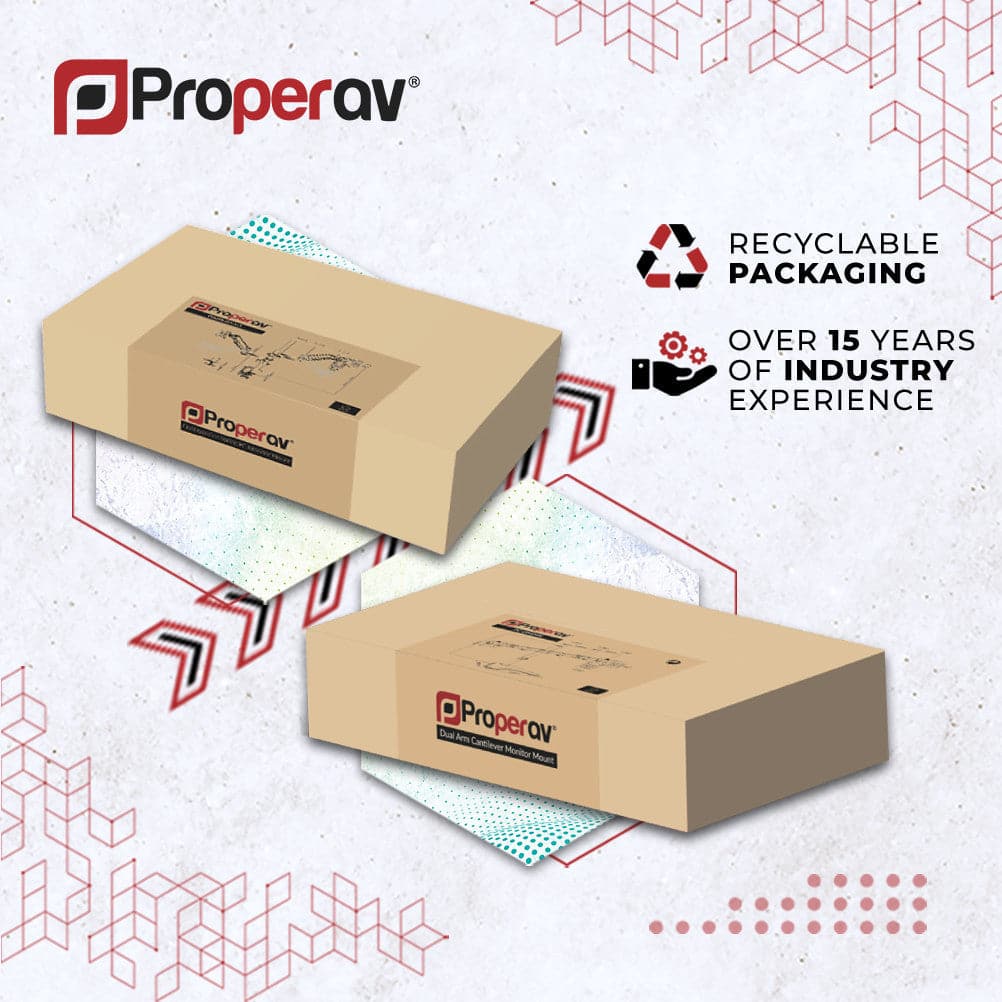 ProperAV Desk Monitor Mount 17" - 32" Extra Height Dual Articulated Swing Arm VESA Max 100x100 - TOYFACTORY