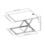 ProperAV LITE Stand Up Desk Converter with Variable Height Settings - Black - TOYFACTORY