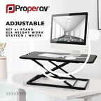 ProperAV LITE Stand Up Desk Converter with Variable Height Settings - Black - TOYFACTORY