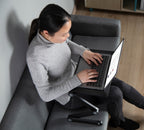 ProperAV Laptop Stand for Bed / Sofa / Desk with Adjustable Legs & Mouse Pad - Black - TOYFACTORY