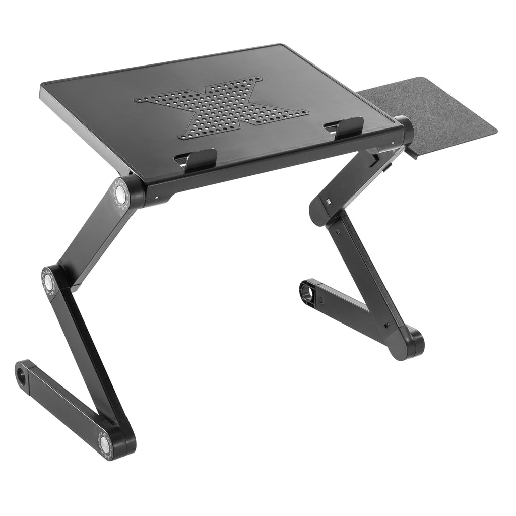 ProperAV Laptop Stand for Bed / Sofa / Desk with Adjustable Legs & Mouse Pad - Black - TOYFACTORY