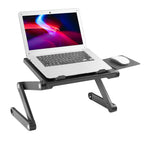 ProperAV Laptop Stand for Bed / Sofa / Desk with Adjustable Legs & Mouse Pad - Black - TOYFACTORY