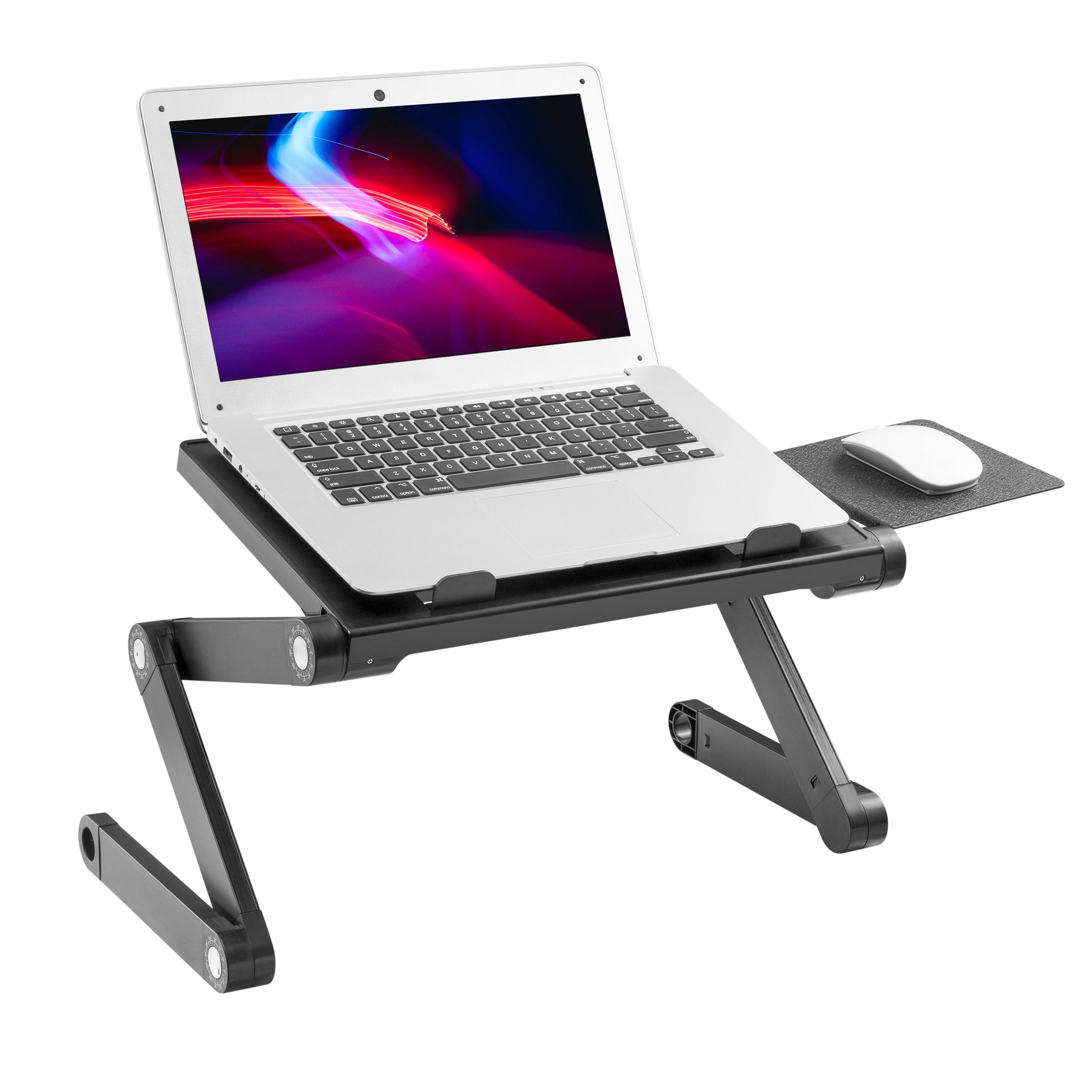 ProperAV Laptop Stand for Bed / Sofa / Desk with Adjustable Legs & Mouse Pad - Black - TOYFACTORY