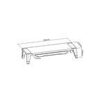 ProperAV Monitor Riser Stand with Height Adjustable with Drawer - Wood Effect