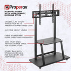 ProperAV Mobile TV Trolley Stand on Wheels for 37" - 100" Screens (150kg Capacity / VESA Max. 800x600)