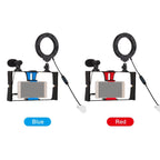 PULUZ 3 in 1 Vlogging Live Broadcast Smartphone Video Rig + Microphone +  4.7 inch 12cm Ring LED Selfie Light Kits with Cold Shoe Tripod Head for iPhone, Galaxy, Huawei, Xiaomi, HTC, LG, Google, and Other Smartphones, 3 in 1 Ring LED