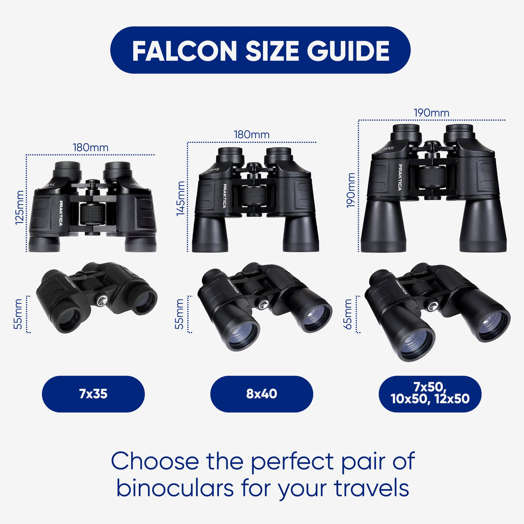 PRAKTICA Falcon 7x35mm Wide Angle Porro Prism Field Binoculars - Black - TOYFACTORY