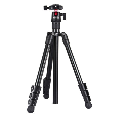 PULUZ 4-Section Folding Legs Metal  Tripod Mount with 360 Degree Ball Head for DSLR & Digital Camera, Adjustable Height: 42-130cm, Adjustable Height: 42-130cm - TOYFACTORY