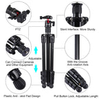PULUZ 4-Section Folding Legs Metal  Tripod Mount with 360 Degree Ball Head for DSLR & Digital Camera, Adjustable Height: 42-130cm, Adjustable Height: 42-130cm - TOYFACTORY