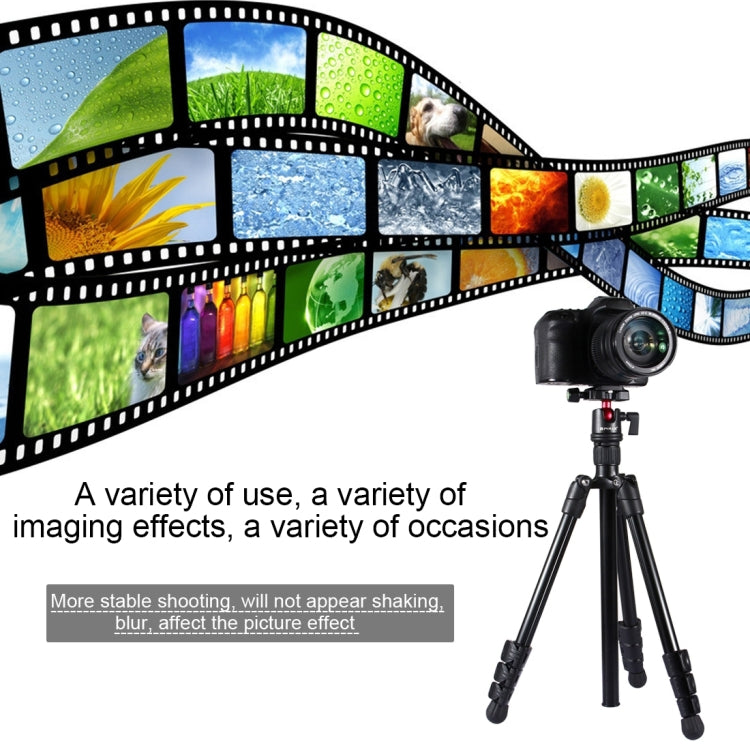 PULUZ 4-Section Folding Legs Metal  Tripod Mount with 360 Degree Ball Head for DSLR & Digital Camera, Adjustable Height: 42-130cm, Adjustable Height: 42-130cm - TOYFACTORY