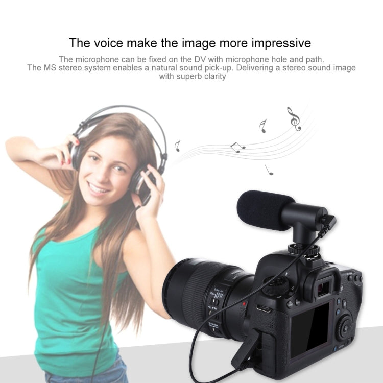 PULUZ 3.5mm Audio Stereo Recording Vlogging Professional Interview Microphone for DSLR & DV Camcorder, Smartphones, Mini Microphone - TOYFACTORY