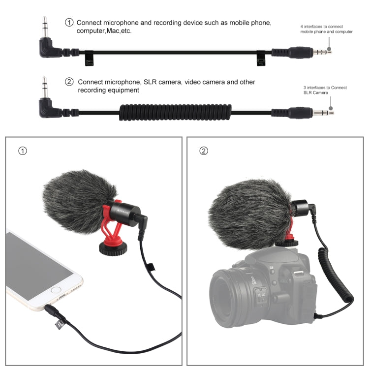 PULUZ Professional Interview Condenser Video Shotgun Microphone with 3.5mm Audio Cable for DSLR & DV Camcorder, Shotgun Microphone - TOYFACTORY