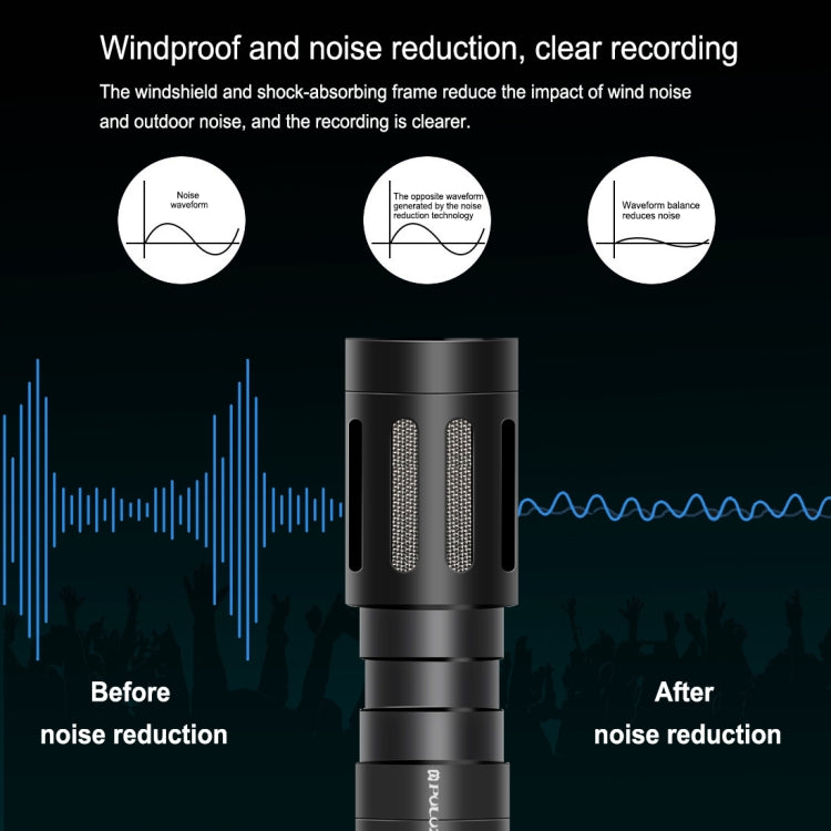 PULUZ Professional Interview Condenser Video Shotgun Microphone with 3.5mm Audio Cable for DSLR & DV Camcorder, Shotgun Microphone - TOYFACTORY