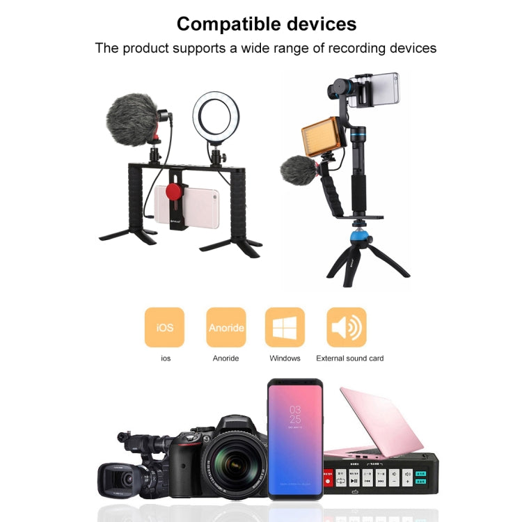 PULUZ Professional Interview Condenser Video Shotgun Microphone with 3.5mm Audio Cable for DSLR & DV Camcorder, Shotgun Microphone - TOYFACTORY