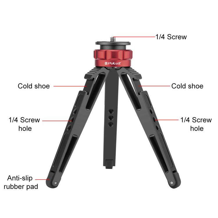 PULUZ Desktop Vlogging Live Tripod Holder with Cold Shoe Bases for DSLR & Digital Cameras, Adjustable Height: 7.5-14.5cm, Desktop Live Tripod - TOYFACTORY