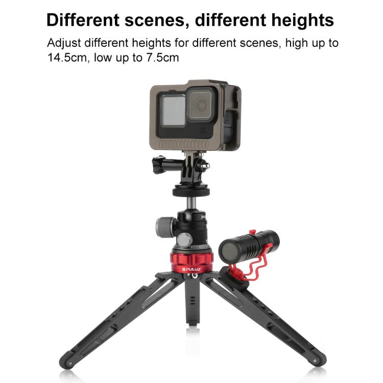 PULUZ Desktop Vlogging Live Tripod Holder with Cold Shoe Bases for DSLR & Digital Cameras, Adjustable Height: 7.5-14.5cm, Desktop Live Tripod - TOYFACTORY