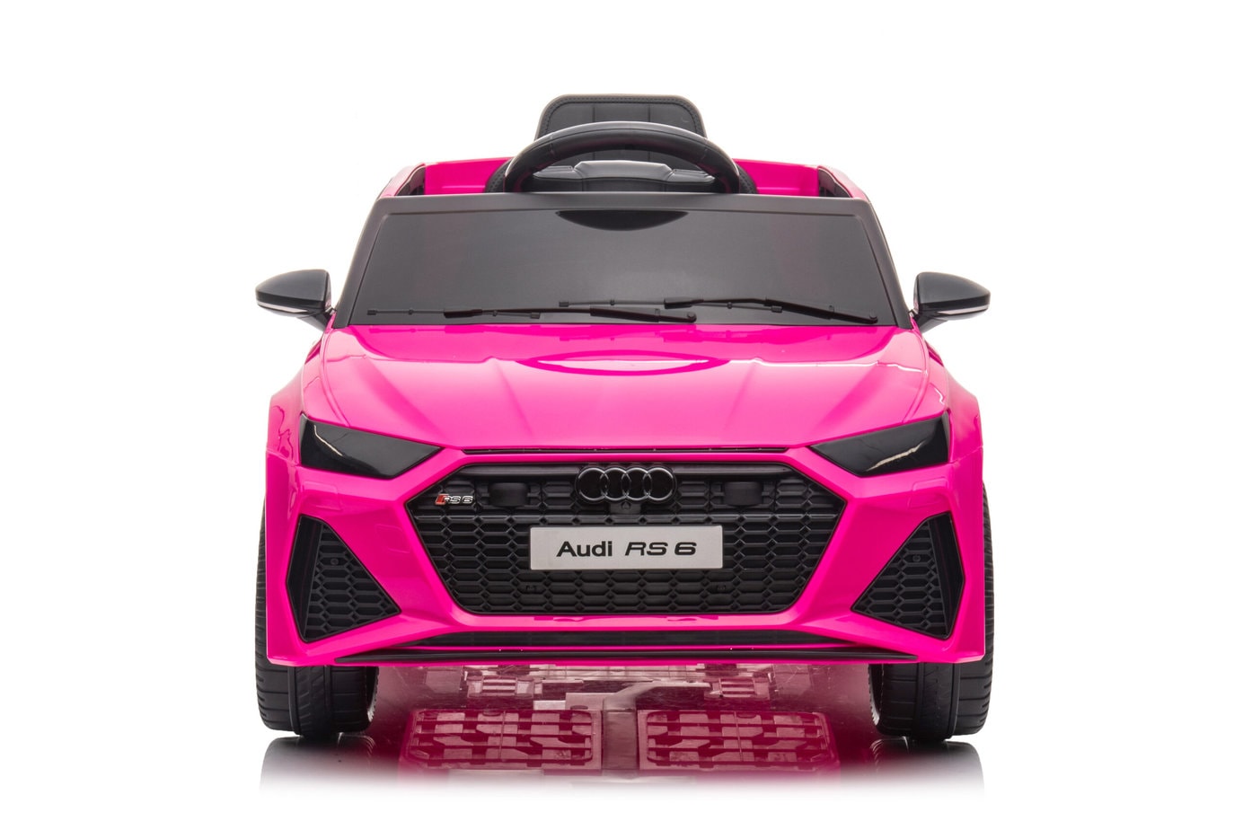 Pink Audi RS6 kids ride on sports car with MP4 TV, electric ride on vehicle for children, branded by Electric Ride On Cars.