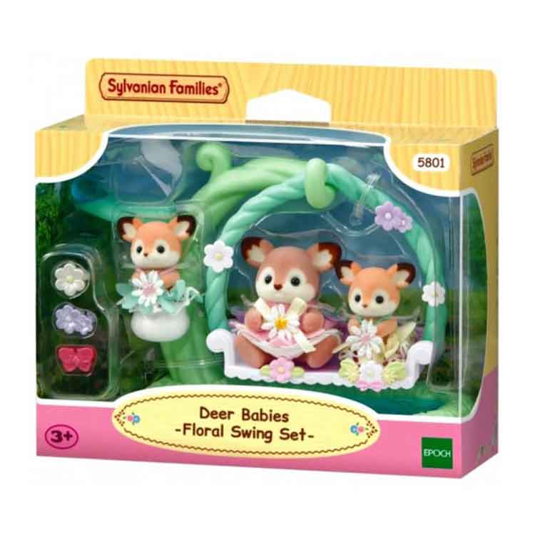 Sylvanian Families - Floral Swing Set - Deer Babies