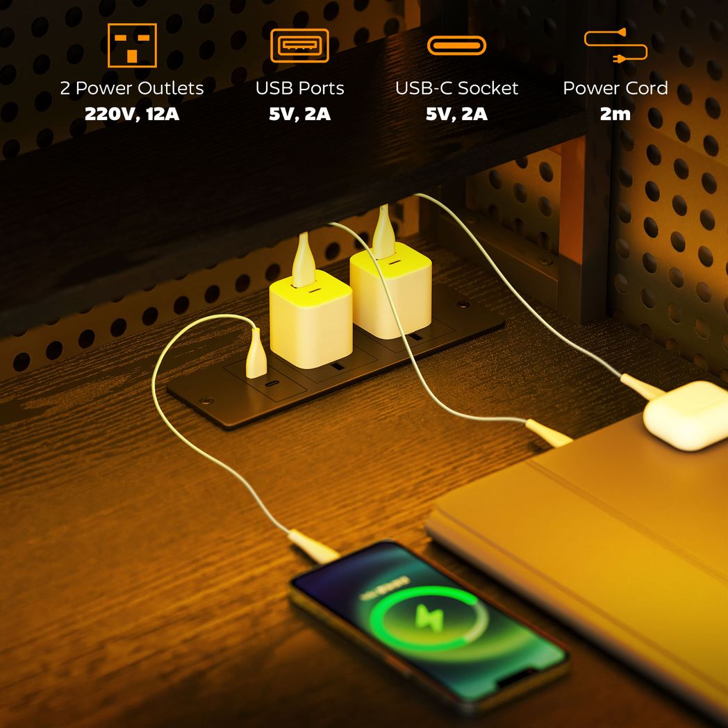 HOMCOM Computer Desk Home Office Desk with Monitor Stand - TOYFACTORY